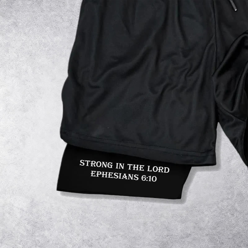 Christianartworkshop Epheser 6,10 Stark im Herrn Langhantel Cross Performance Shorts - image 16