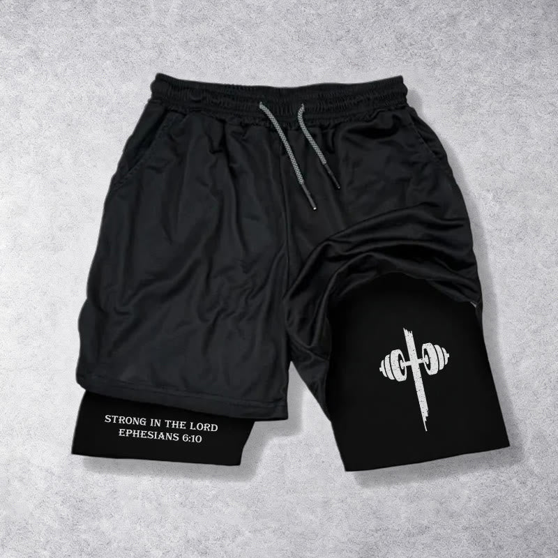 Christianartworkshop Epheser 6,10 Stark im Herrn Langhantel Cross Performance Shorts - image 13