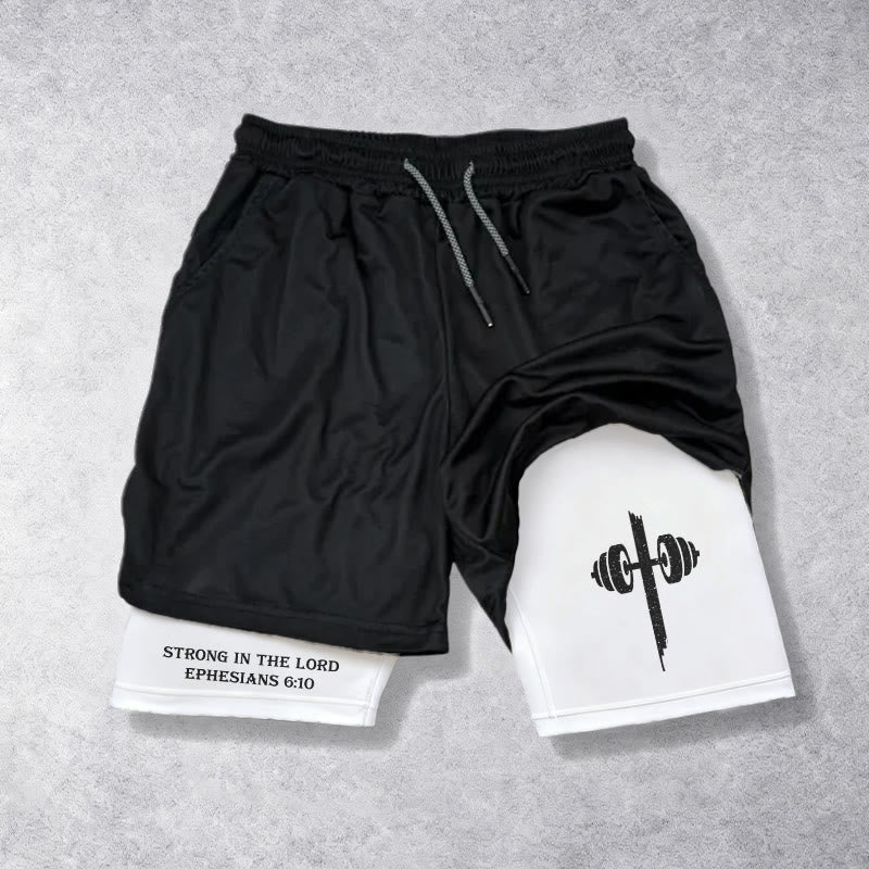 Christianartworkshop Epheser 6,10 Stark im Herrn Langhantel Cross Performance Shorts - image 5