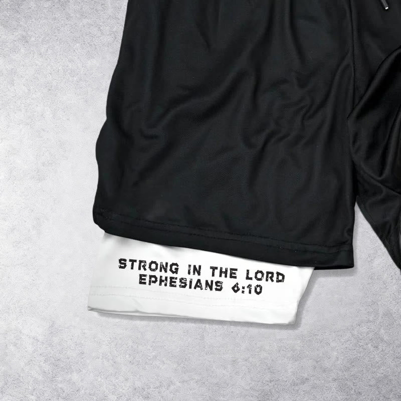 Christianartworkshop Epheser 6,10 Jesus Gewichtheben Leistungsshorts - image 6