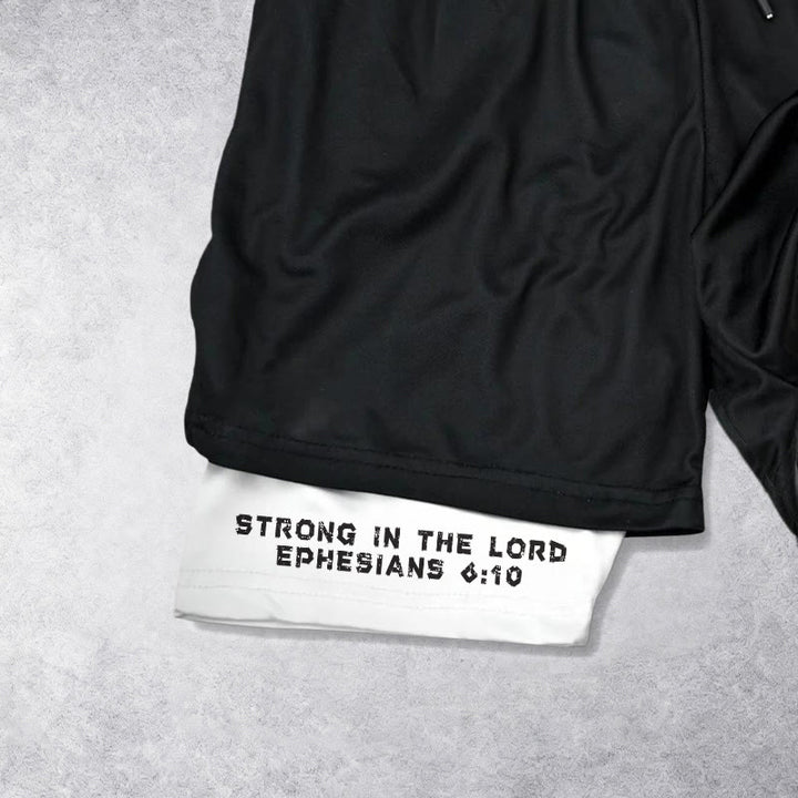 Christianartworkshop Epheser 6,10 Jesus Gewichtheben Leistungsshorts - image 6