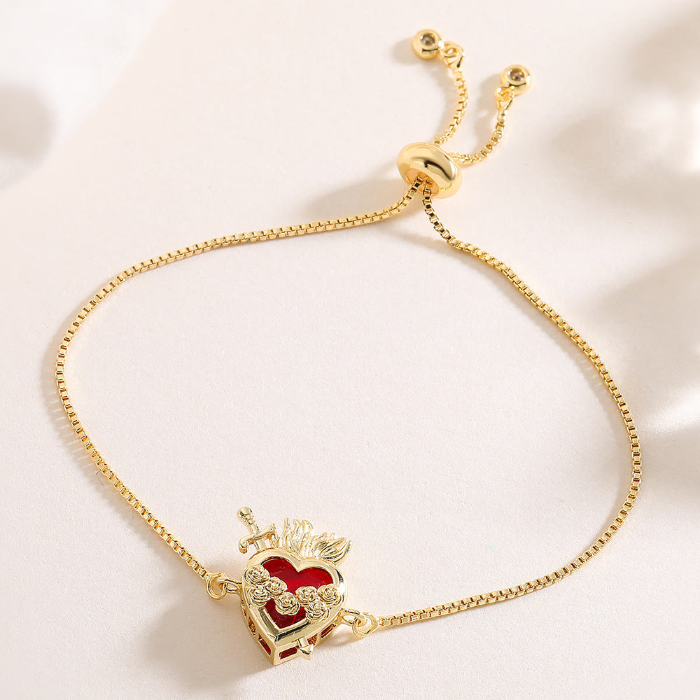 Christianartworkshop Elegantes Armband zur Verehrung des Heiligen Herzens: Verkörperung der Liebe Christi und seiner spirituellen Stärke - A - image 1