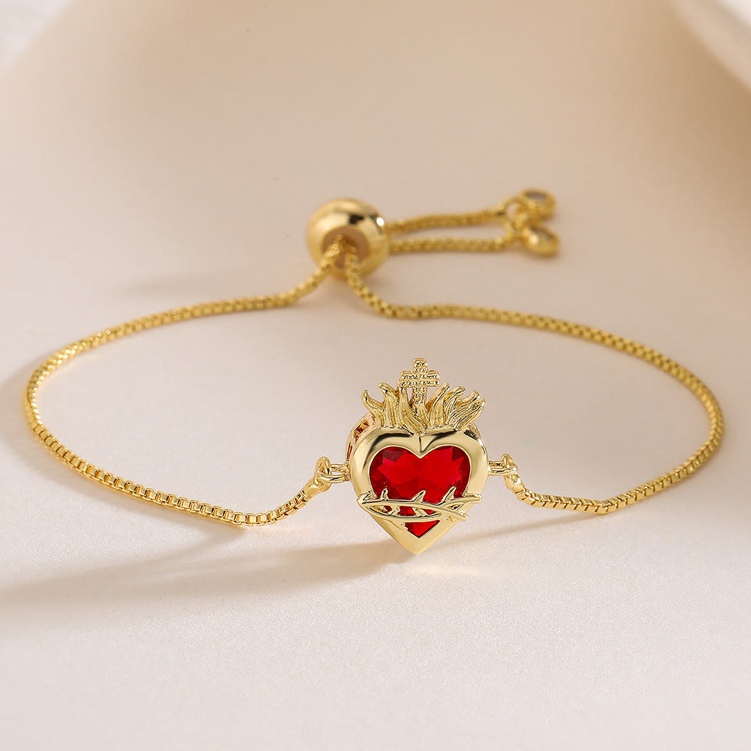 Christianartworkshop Elegantes Armband zur Verehrung des Heiligen Herzens: Verkörperung der Liebe Christi und seiner spirituellen Stärke - B - image 2