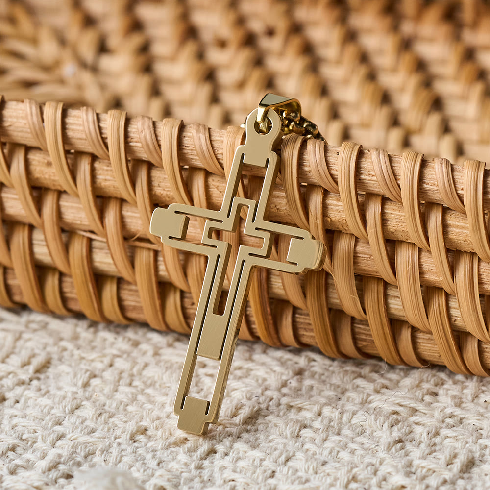 Christianartworkshop Geometrische Hohlkreuz-Statement-Halskette: Symbol der Hingabe und spirituellen Führung - image 6