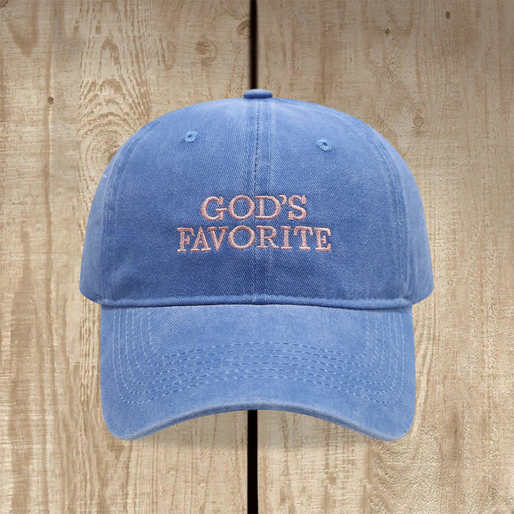 Christianartworkshop Gewaschene Baseballkappe mit dem Lieblingsmotiv Gottes, erfüllt von Glauben - Hellblau - image 7