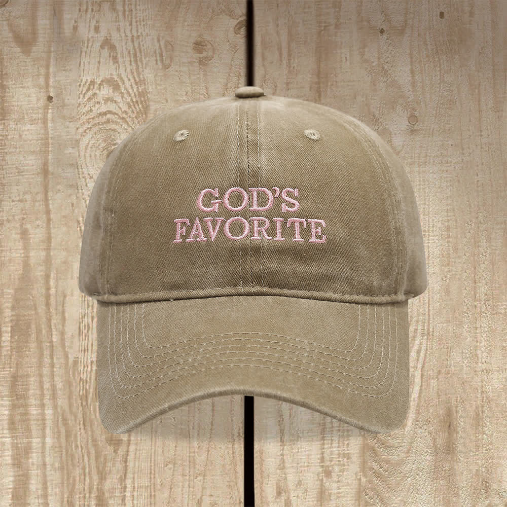 Christianartworkshop Gewaschene Baseballkappe mit dem Lieblingsmotiv Gottes, erfüllt von Glauben - Khaki - image 5
