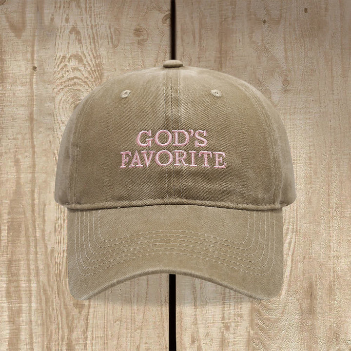 Christianartworkshop Gewaschene Baseballkappe mit dem Lieblingsmotiv Gottes, erfüllt von Glauben - Khaki - image 5