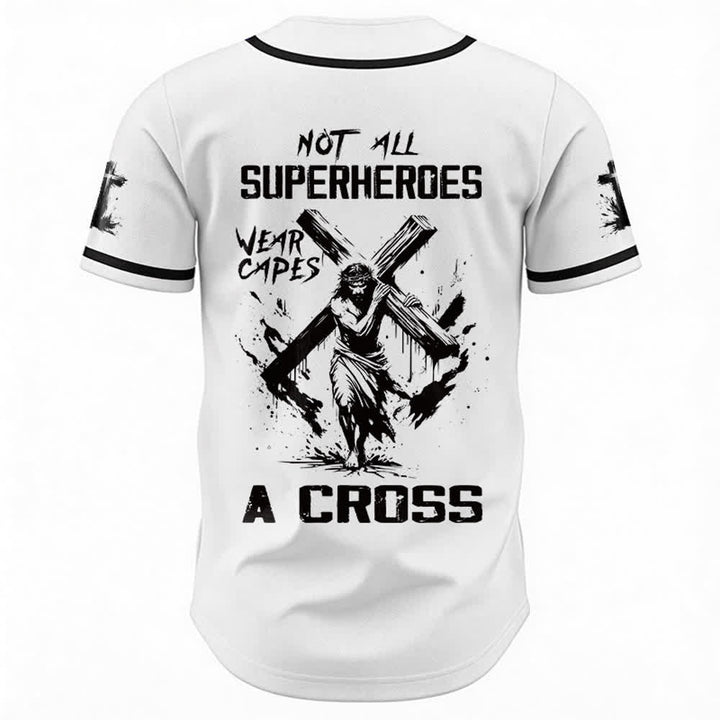 Christianartworkshop Nicht alle Superhelden tragen Umhänge Ein Kreuz Unisex Baseballtrikot - image 5