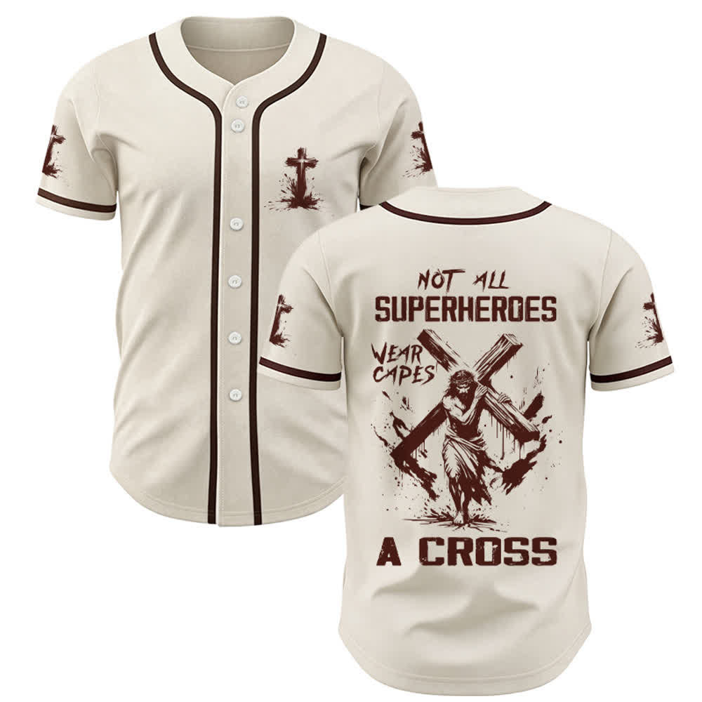 Christianartworkshop Nicht alle Superhelden tragen Umhänge Ein Kreuz Unisex Baseballtrikot - Aprikose - 5XL - image 25