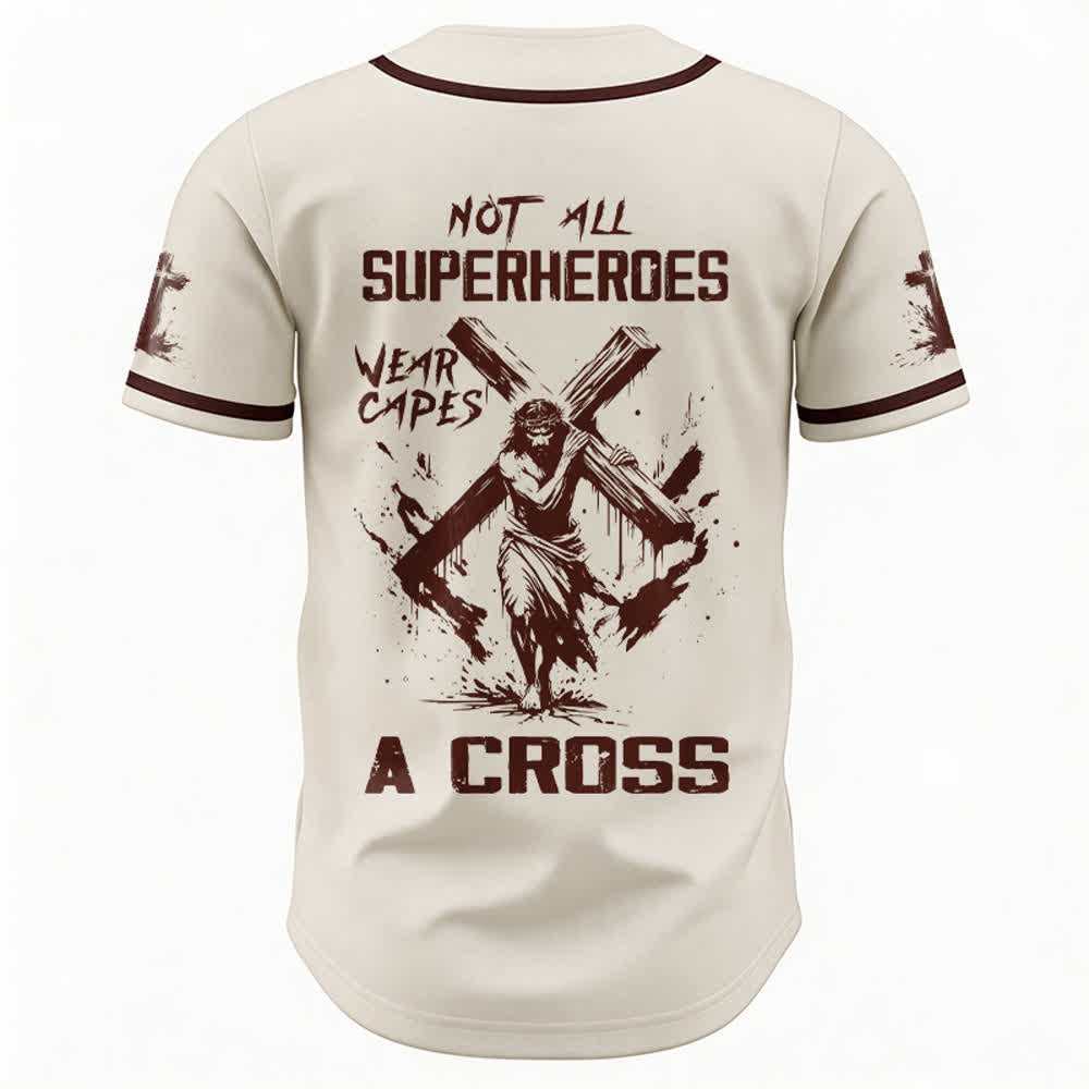 Christianartworkshop Nicht alle Superhelden tragen Umhänge Ein Kreuz Unisex Baseballtrikot - image 26