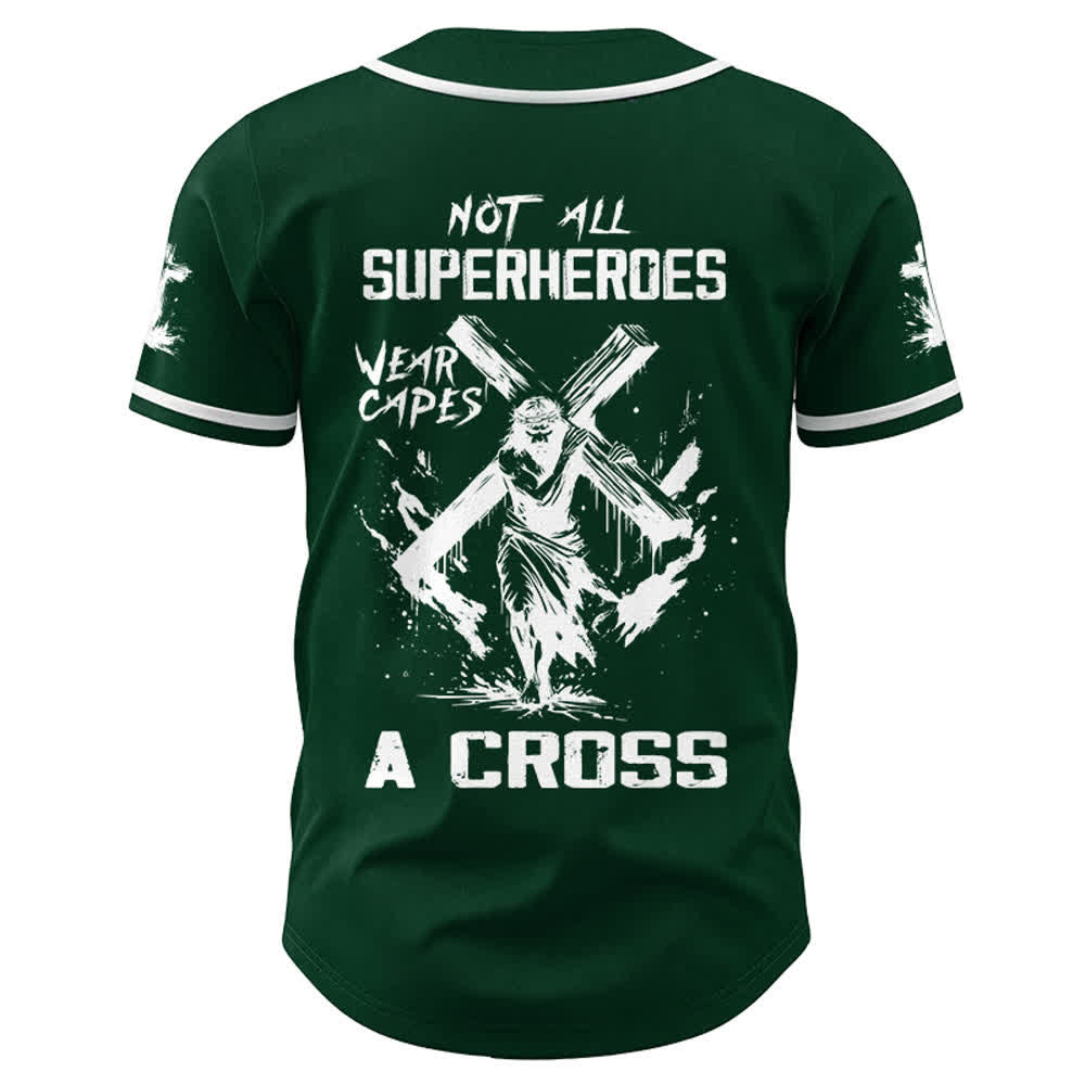 Christianartworkshop Nicht alle Superhelden tragen Umhänge Ein Kreuz Unisex Baseballtrikot - image 23