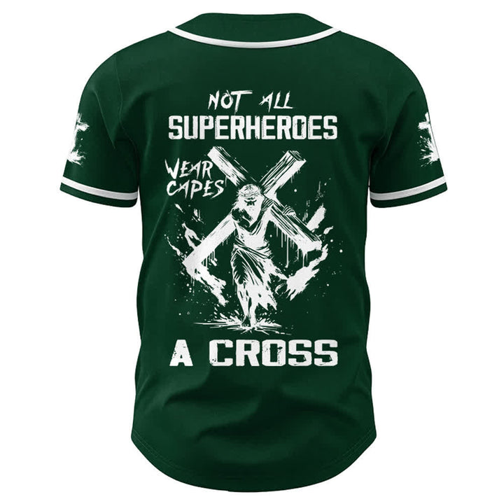 Christianartworkshop Nicht alle Superhelden tragen Umhänge Ein Kreuz Unisex Baseballtrikot - image 23