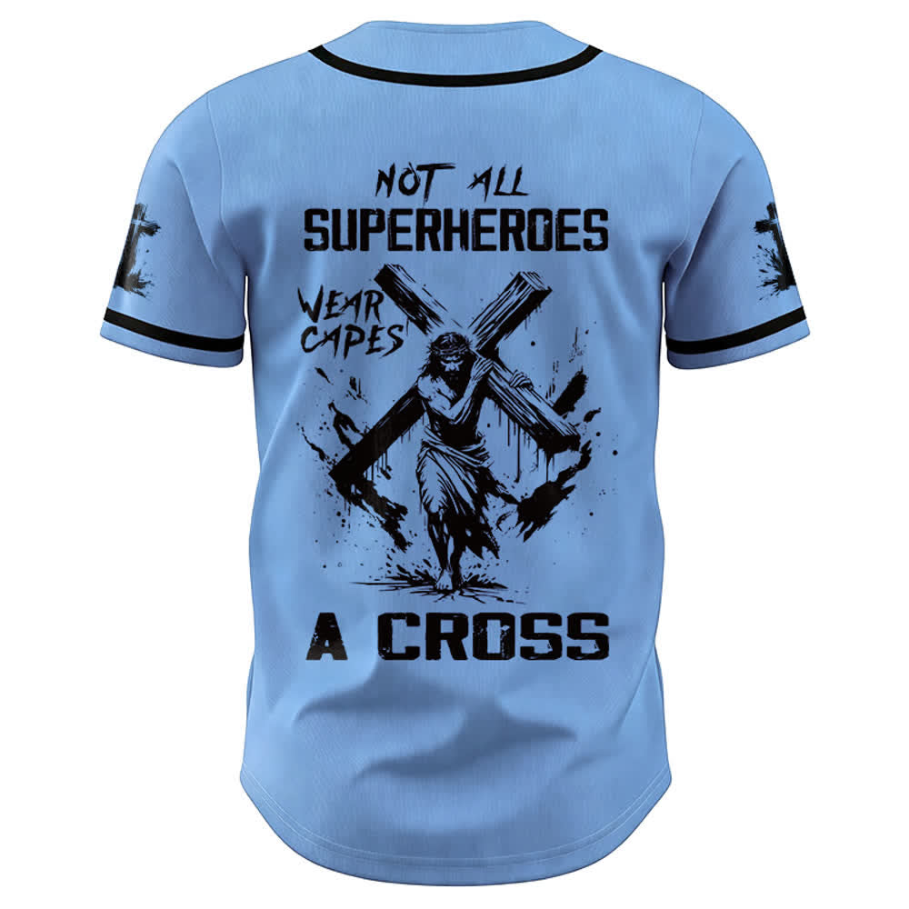 Christianartworkshop Nicht alle Superhelden tragen Umhänge Ein Kreuz Unisex Baseballtrikot - image 17