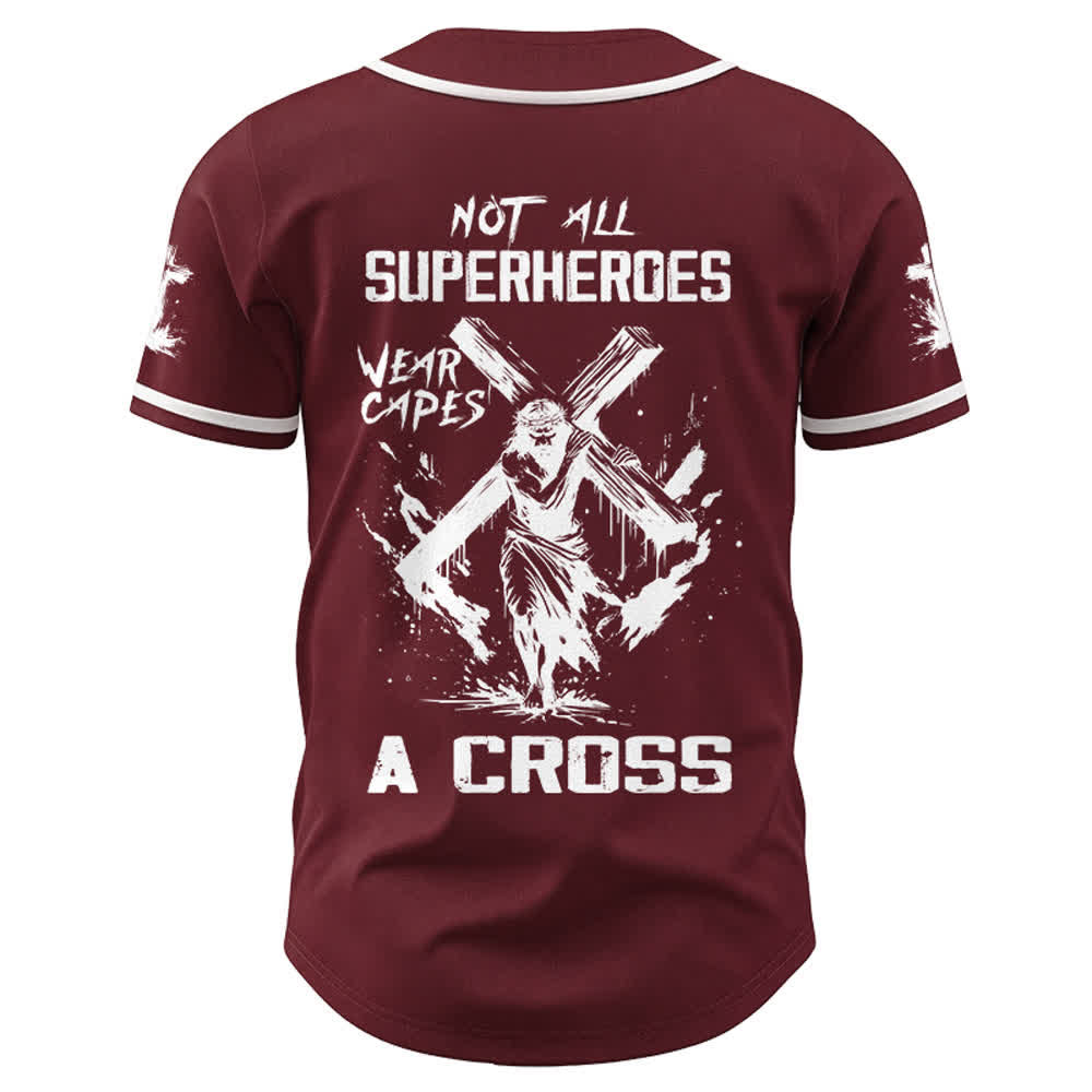 Christianartworkshop Nicht alle Superhelden tragen Umhänge Ein Kreuz Unisex Baseballtrikot - image 14
