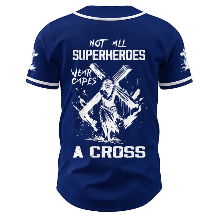 Christianartworkshop Nicht alle Superhelden tragen Umhänge Ein Kreuz Unisex Baseballtrikot - image 20