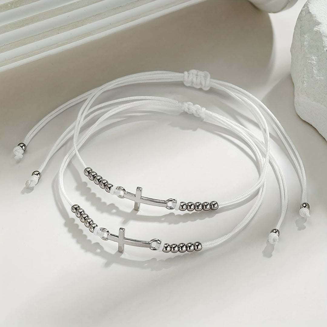 Christianartworkshop Aufwendig gearbeitetes Perlenarmband mit Kreuzmuster: Gewebt aus Glaube, Anmut und unerschütterlicher Liebe - image 6