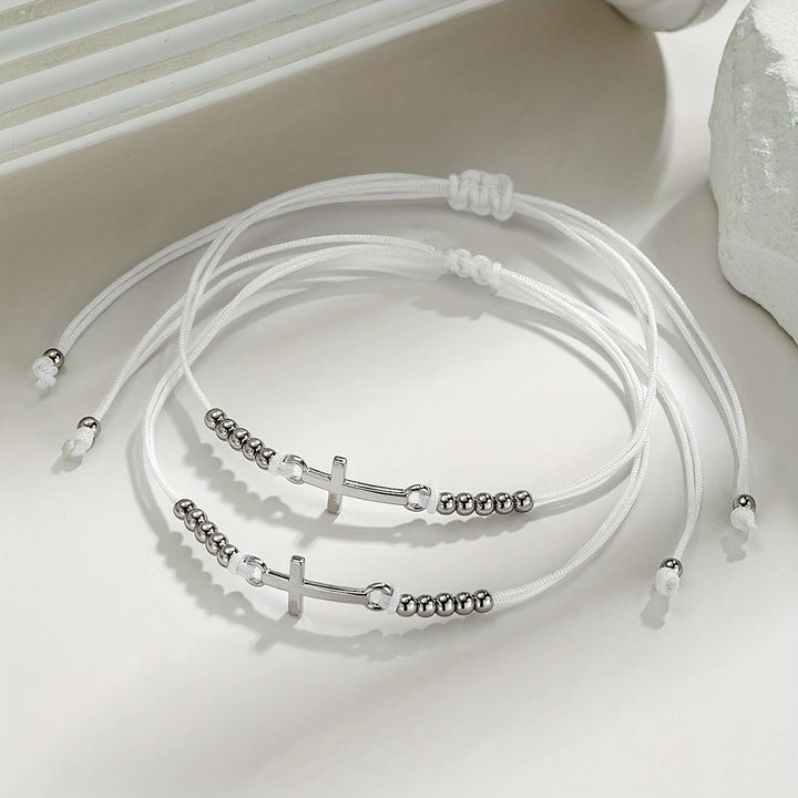 Christianartworkshop Aufwendig gearbeitetes Perlenarmband mit Kreuzmuster: Gewebt aus Glaube, Anmut und unerschütterlicher Liebe - image 6