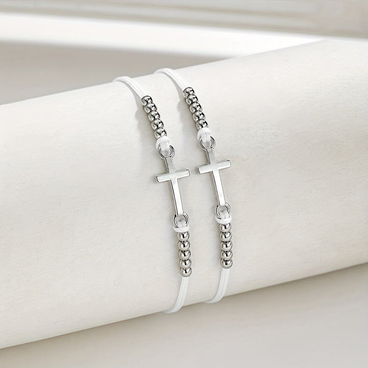 Christianartworkshop Aufwendig gearbeitetes Perlenarmband mit Kreuzmuster: Gewebt aus Glaube, Anmut und unerschütterlicher Liebe - image 7