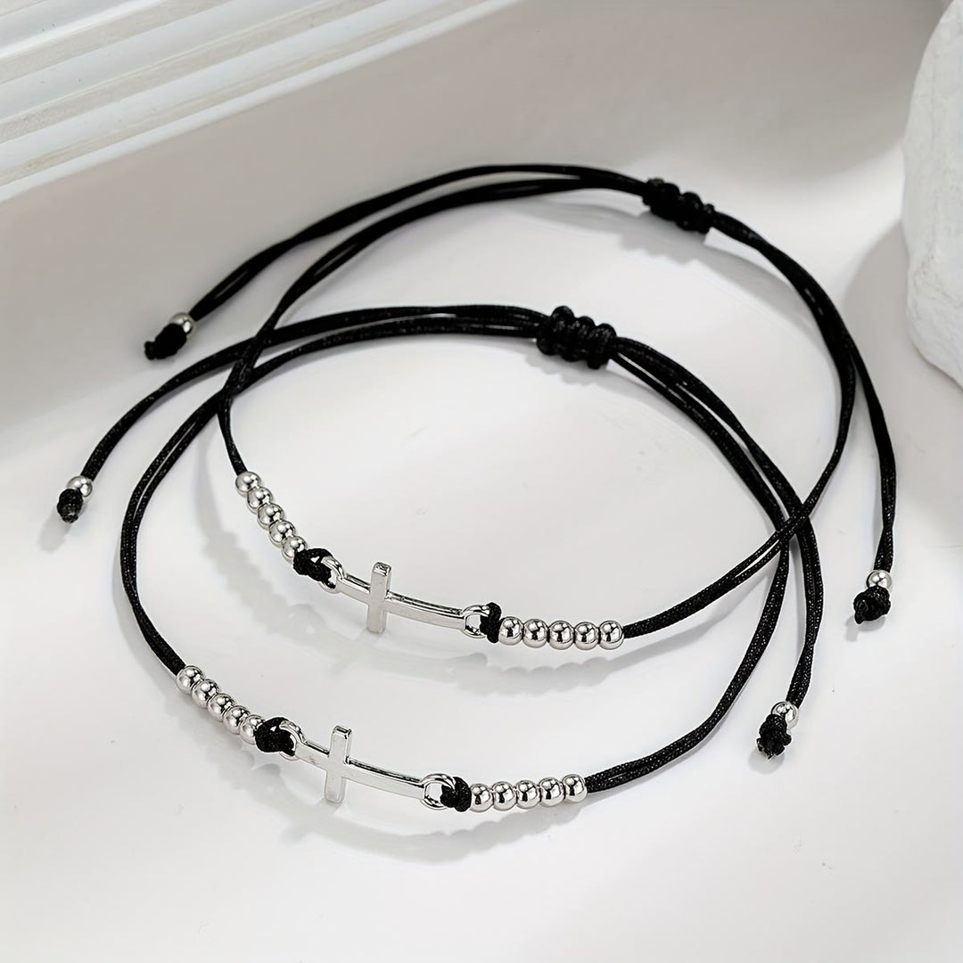 Christianartworkshop Aufwendig gearbeitetes Perlenarmband mit Kreuzmuster: Gewebt aus Glaube, Anmut und unerschütterlicher Liebe - image 3