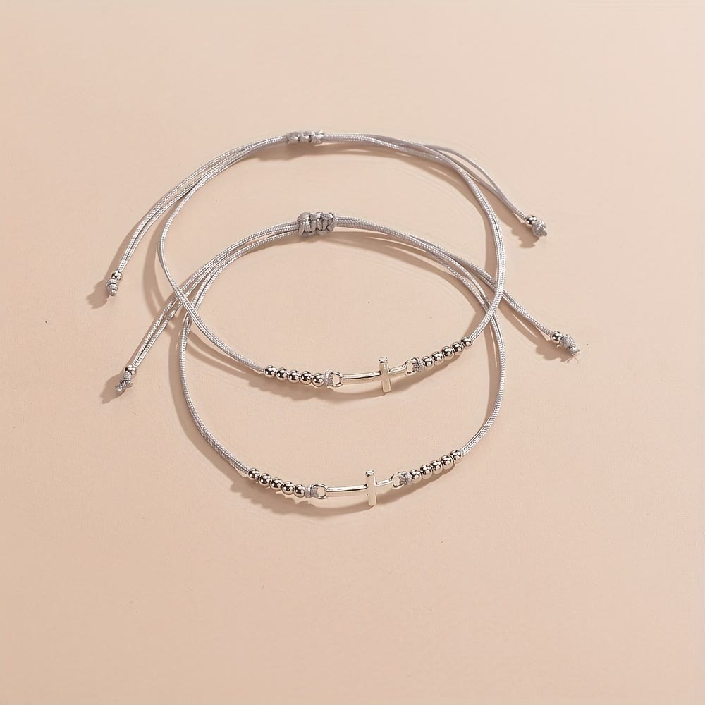 Christianartworkshop Aufwendig gearbeitetes Perlenarmband mit Kreuzmuster: Gewebt aus Glaube, Anmut und unerschütterlicher Liebe - image 1
