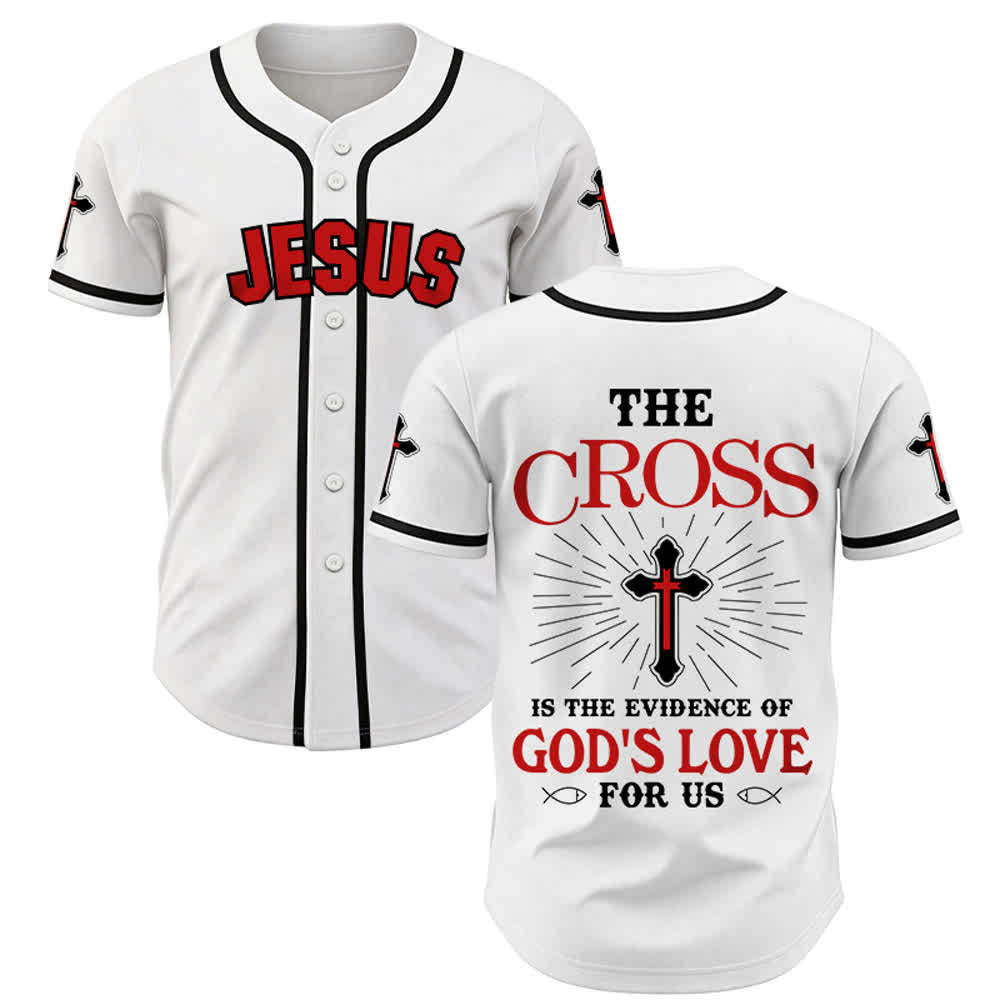 Christianartworkshop Das Kreuz ist der Beweis für Gottes Liebe Unisex-Baseballtrikot - Weiß - 5XL - image 7