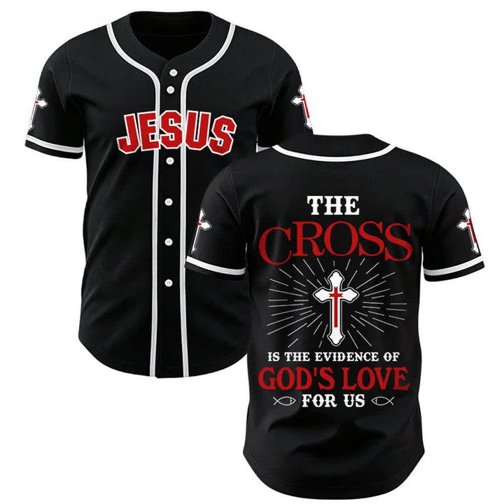 Christianartworkshop Das Kreuz ist der Beweis für Gottes Liebe Unisex-Baseballtrikot - Schwarz - 5XL - image 10