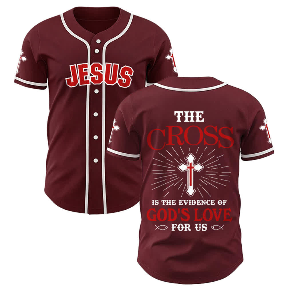 Christianartworkshop Das Kreuz ist der Beweis für Gottes Liebe Unisex-Baseballtrikot - Wein - 5XL - image 16