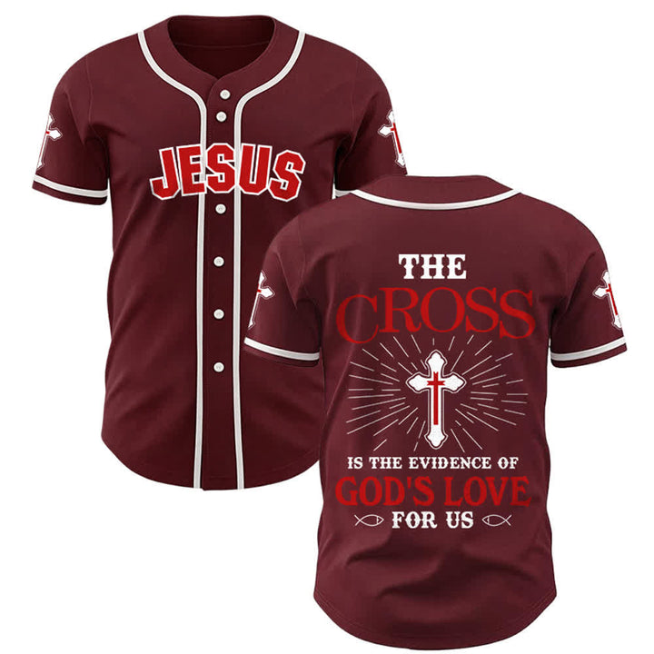 Christianartworkshop Das Kreuz ist der Beweis für Gottes Liebe Unisex-Baseballtrikot - Wein - 5XL - image 16