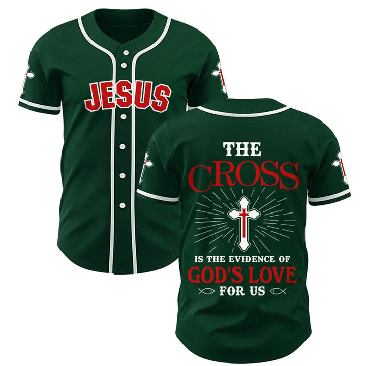 Christianartworkshop Das Kreuz ist der Beweis für Gottes Liebe Unisex-Baseballtrikot - Grün - 5XL - image 25