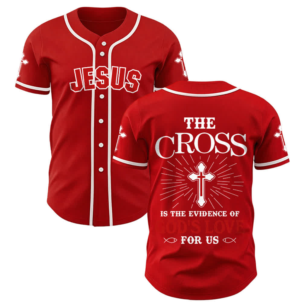 Christianartworkshop Das Kreuz ist der Beweis für Gottes Liebe Unisex-Baseballtrikot - Rot - 5XL - image 13