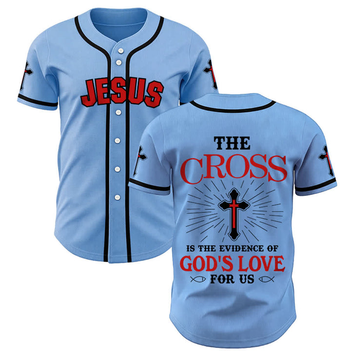 Christianartworkshop Das Kreuz ist der Beweis für Gottes Liebe Unisex-Baseballtrikot - Blau - 5XL - image 19