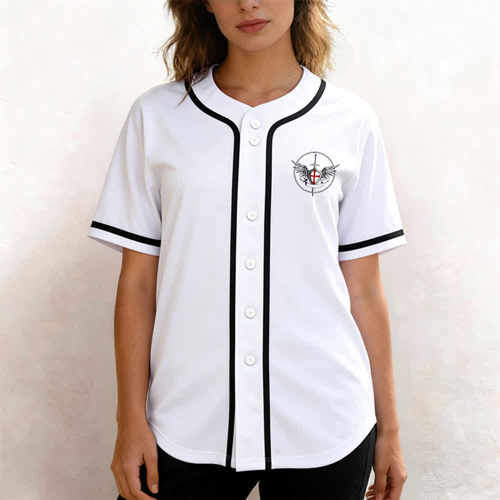 Christianartworkshop St. Michael Archangel Defend Us Unisex Baseballtrikot - image 4