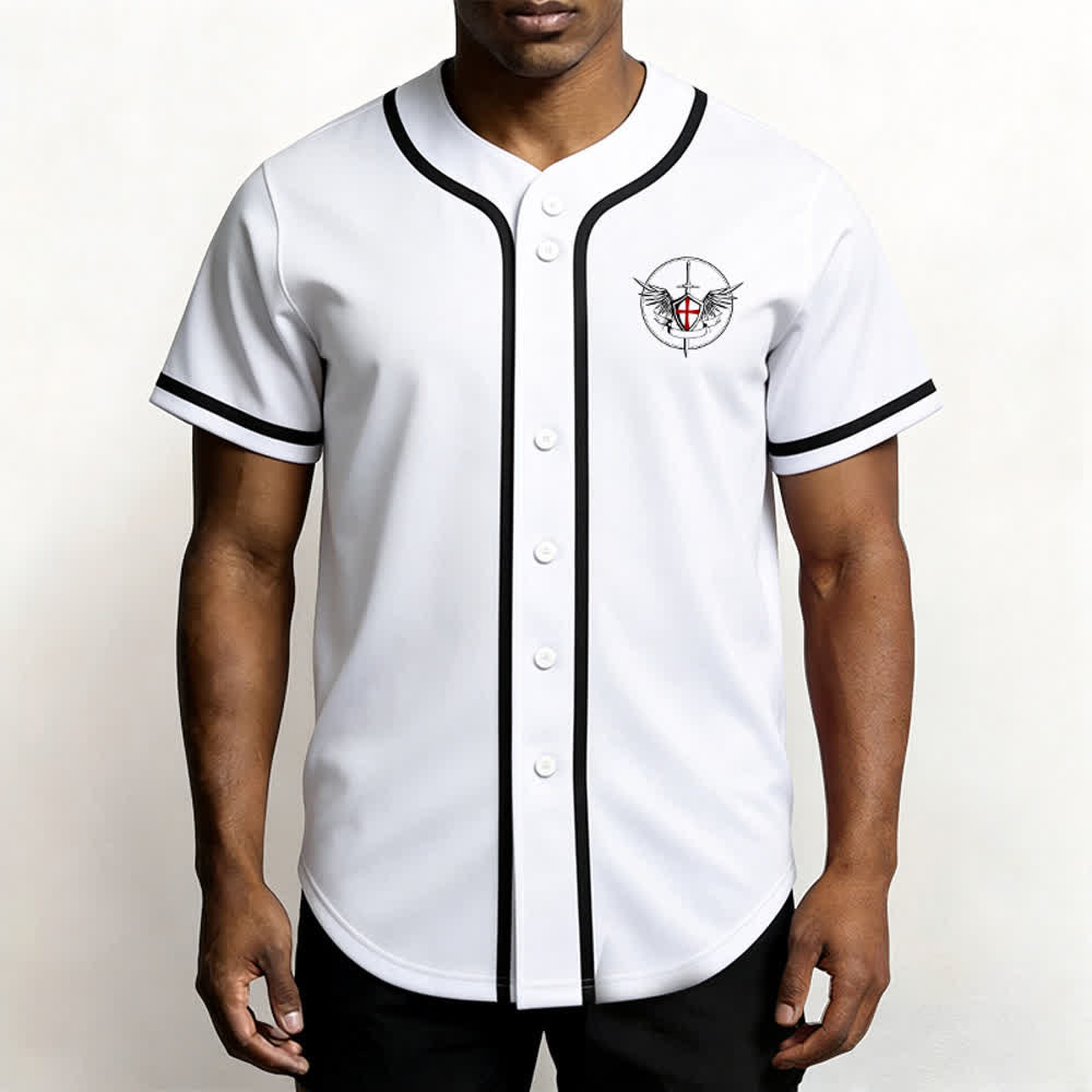 Christianartworkshop St. Michael Archangel Defend Us Unisex Baseballtrikot - image 2
