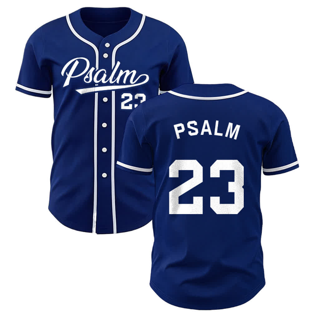Christianartworkshop Retro Sport Style Psalm 23 Unisex Baseball Jersey - Marineblau - 5XL - image 0