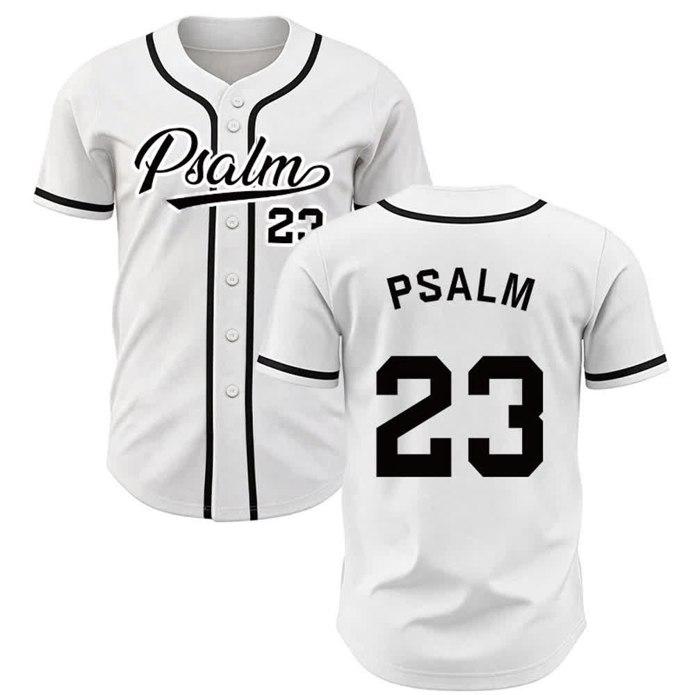 Christianartworkshop Retro Sport Style Psalm 23 Unisex Baseball Jersey - Weiß - 5XL - image 7