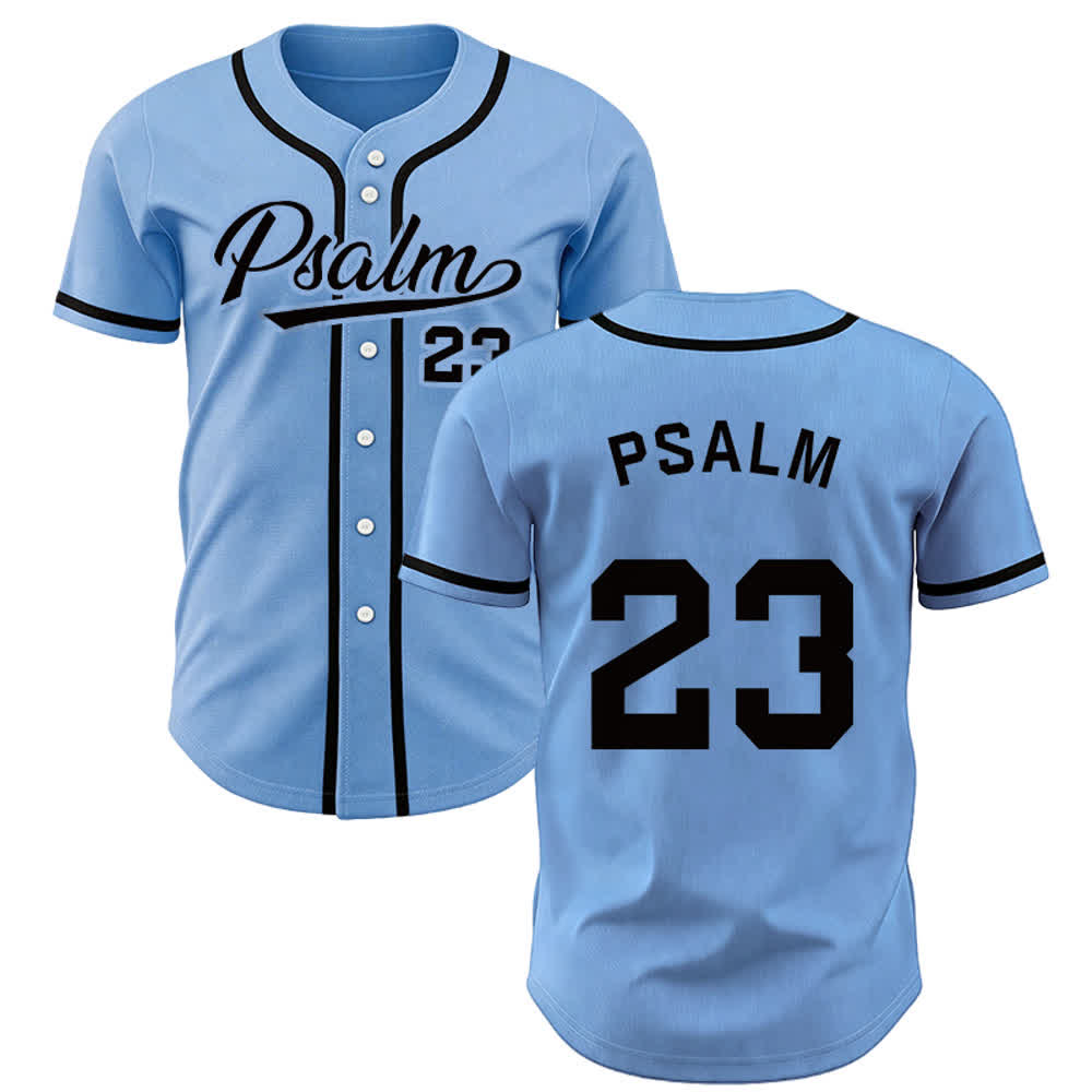 Christianartworkshop Retro Sport Style Psalm 23 Unisex Baseball Jersey - Blau - 5XL - image 19