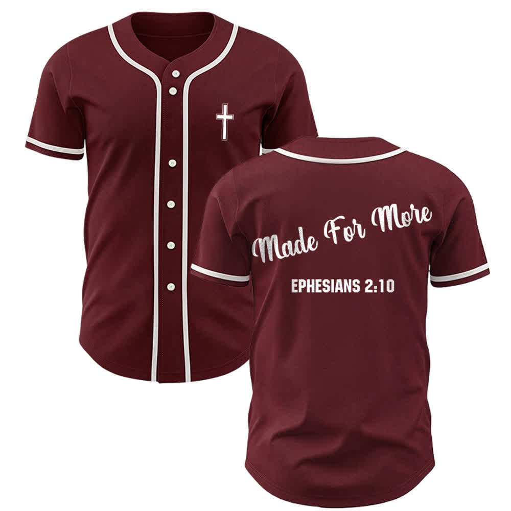Christianartworkshop Made For More Ephesians 2:10 Unisex Baseball Jersey - Wein - 5XL - image 0