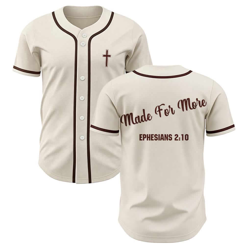 Christianartworkshop Made For More Ephesians 2:10 Unisex Baseball Jersey - Aprikose - 5XL - image 25