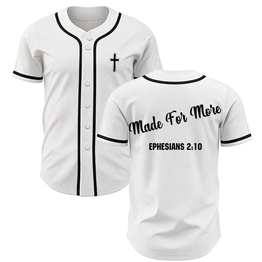 Christianartworkshop Made For More Ephesians 2:10 Unisex Baseball Jersey - Weiß - 5XL - image 7