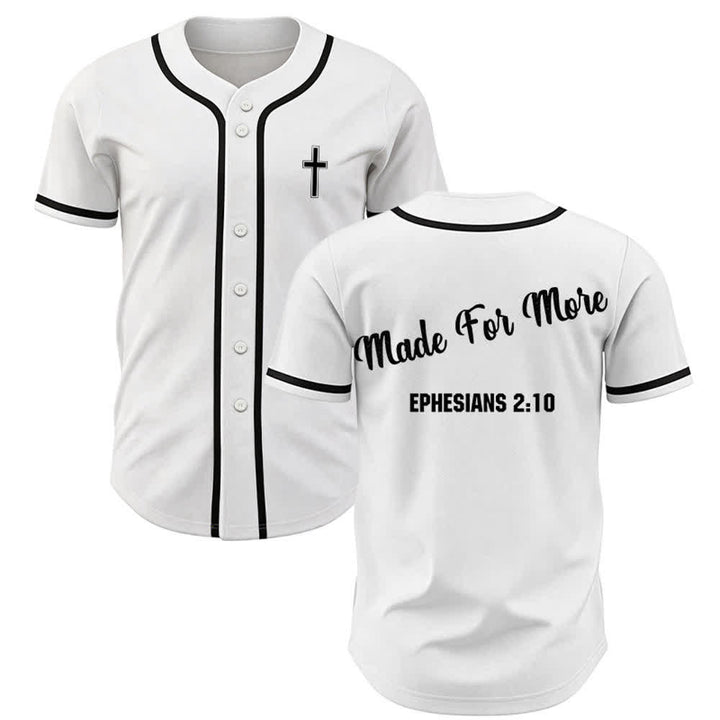 Christianartworkshop Made For More Ephesians 2:10 Unisex Baseball Jersey - Weiß - 5XL - image 7