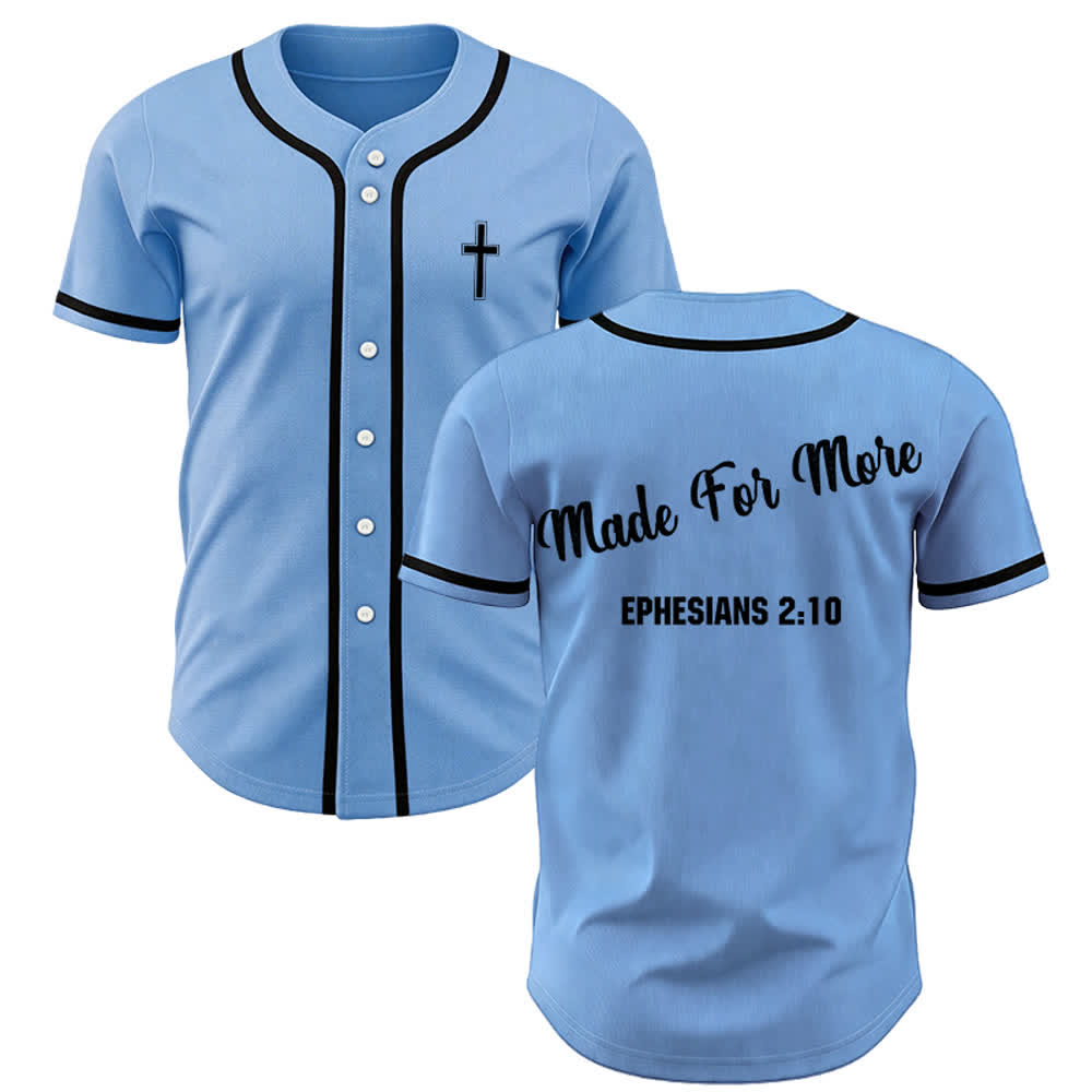 Christianartworkshop Made For More Ephesians 2:10 Unisex Baseball Jersey - Blau - 5XL - image 16