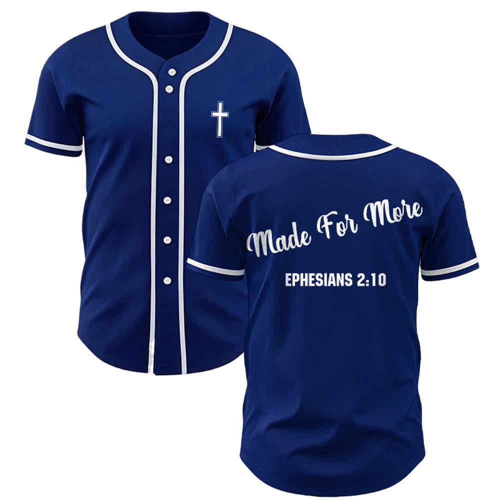 Christianartworkshop Made For More Ephesians 2:10 Unisex Baseball Jersey - Marineblau - 5XL - image 19