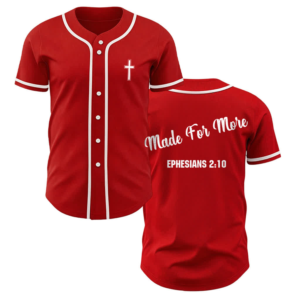 Christianartworkshop Made For More Ephesians 2:10 Unisex Baseball Jersey - Rot - 5XL - image 13