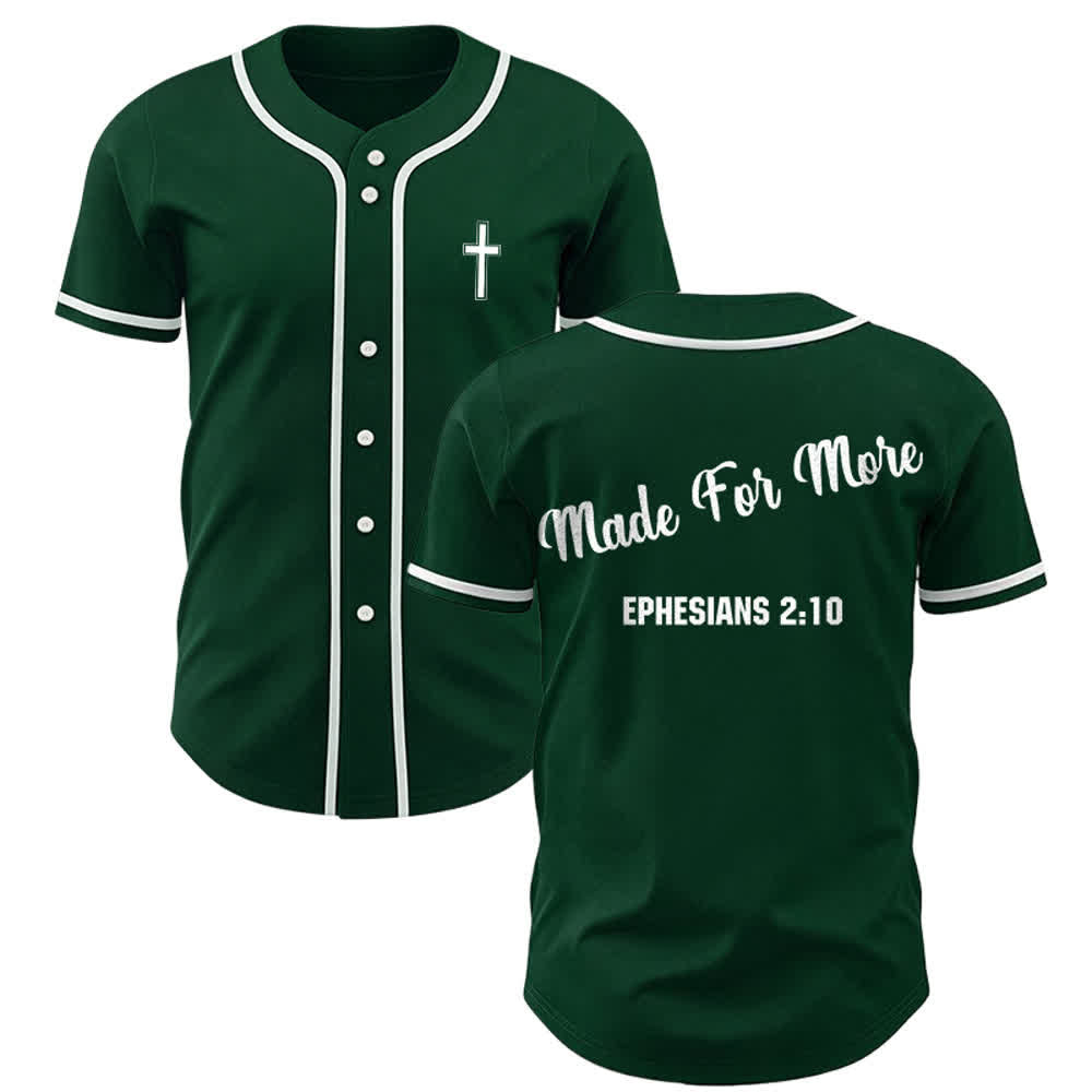 Christianartworkshop Made For More Ephesians 2:10 Unisex Baseball Jersey - Grün - 5XL - image 22