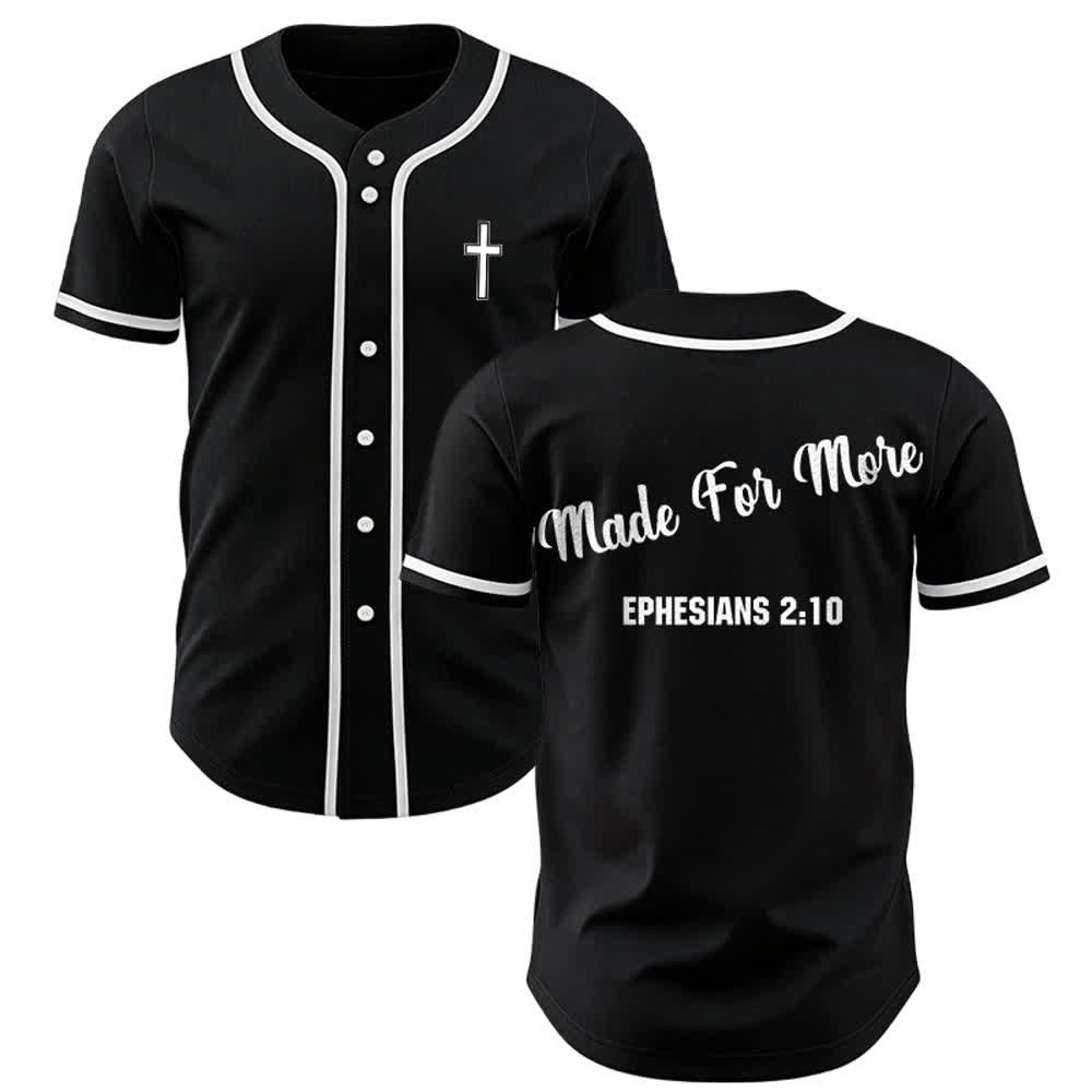 Christianartworkshop Made For More Ephesians 2:10 Unisex Baseball Jersey - Schwarz - 5XL - image 10