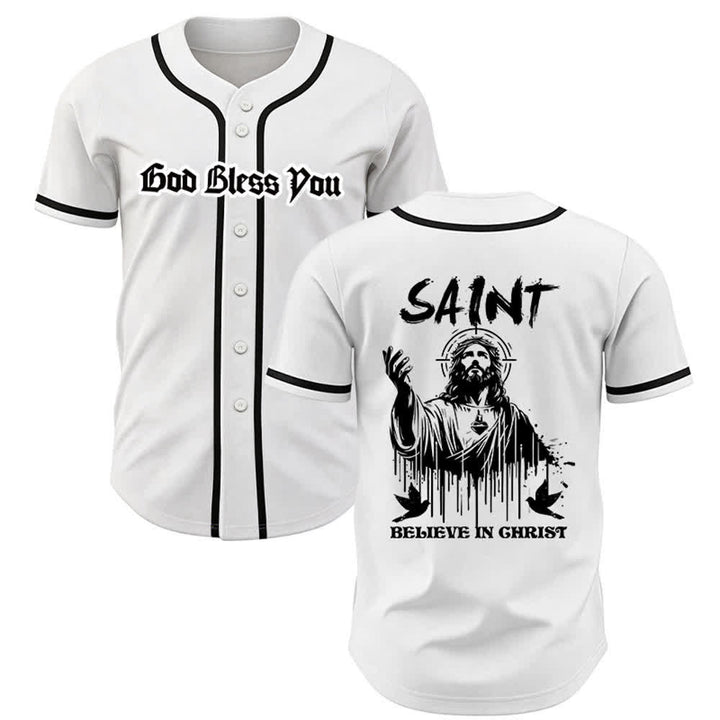 Christianartworkshop Saint Believe In Christ Unisex Baseballtrikot - Weiß - 5XL - image 0