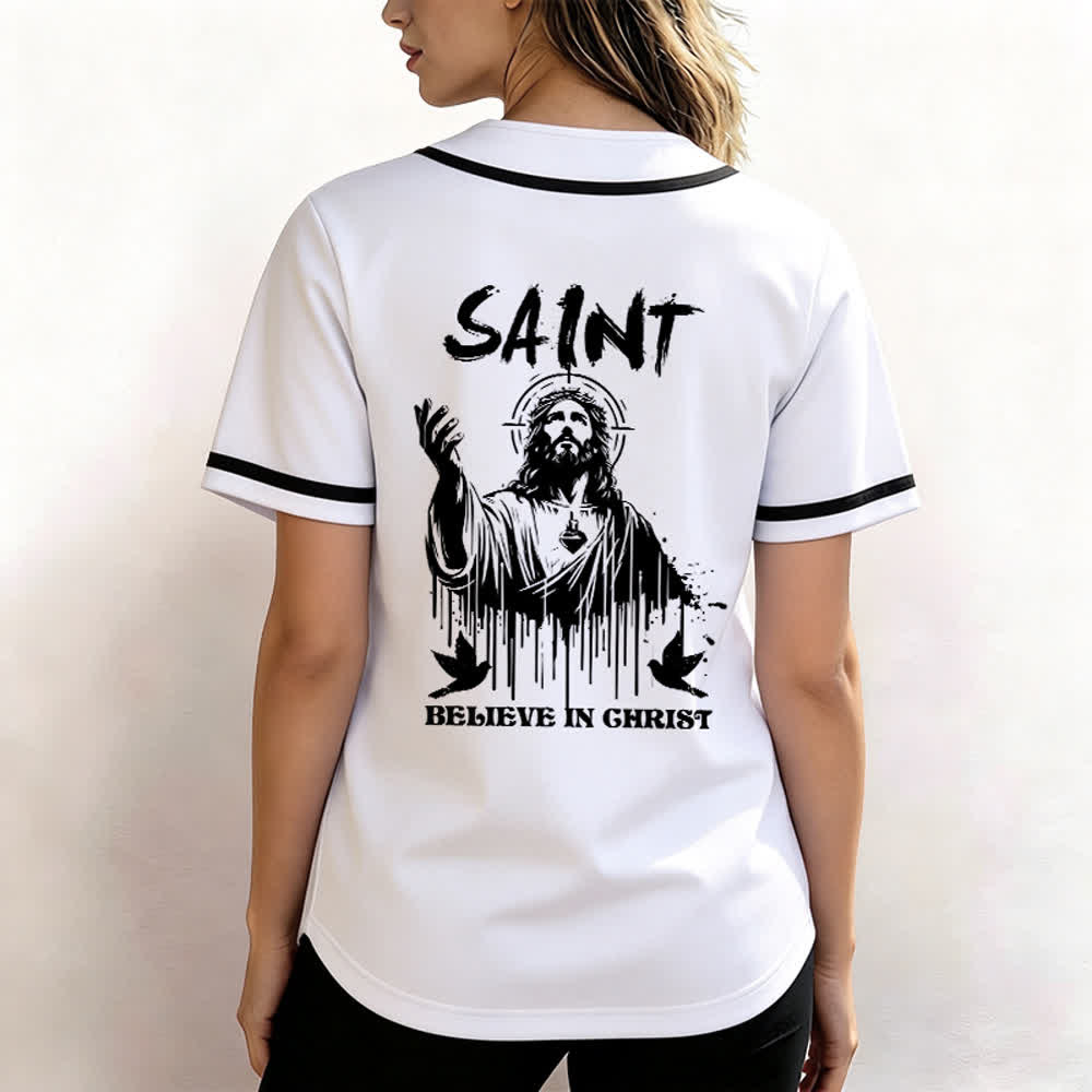 Christianartworkshop Saint Believe In Christ Unisex Baseballtrikot - image 3