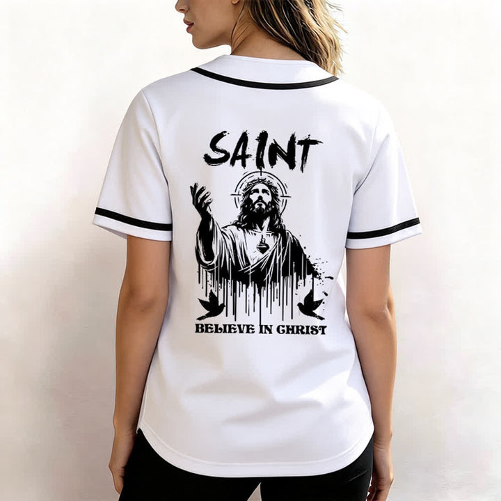 Christianartworkshop Saint Believe In Christ Unisex Baseballtrikot - image 3