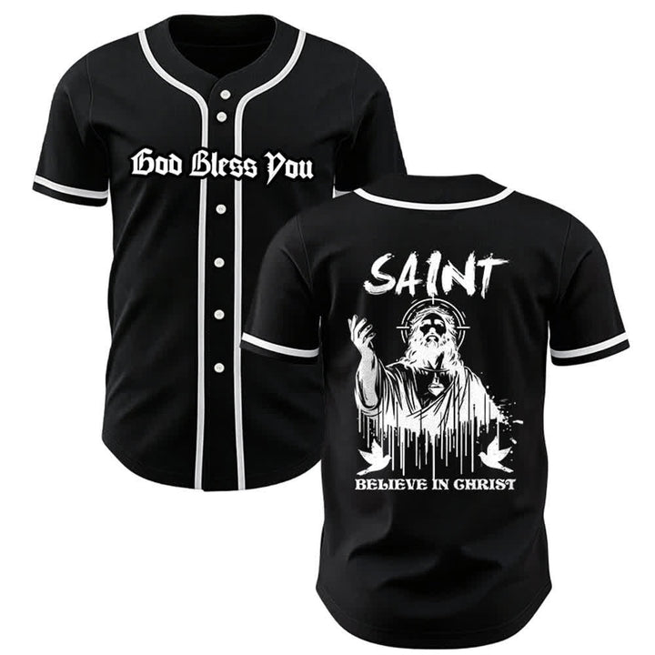 Christianartworkshop Saint Believe In Christ Unisex Baseballtrikot - Schwarz - 5XL - image 7