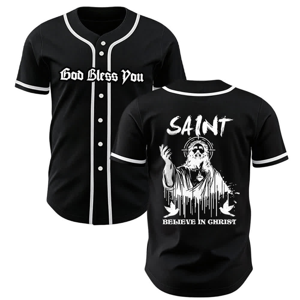Christianartworkshop Saint Believe In Christ Unisex Baseball Jersey - Schwarz - 5XL - image 7